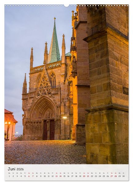 Produktbild: Erfurt - Zwischen Dom und Kr&auml;merbr&uuml;cke (hochwertiger Premium Wandkalender 2026 DIN A2 hoch), Kunstdruck in Hochglanz