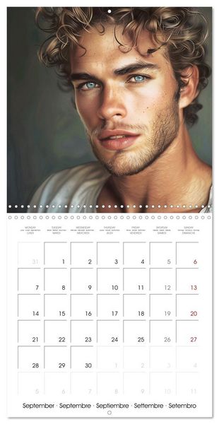 Produktbild: Sous le charme d'hommes sensuels (Calendrier mural carr&eacute; 2026 30x30 cm) Calendrier double avec une page pour vos prises de notes