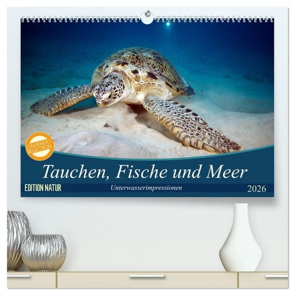 Tauchen, Fische und Meer (hochwertiger Premium Wandkalender 2026 DIN A2 quer), Kunstdruck in Hochglanz
