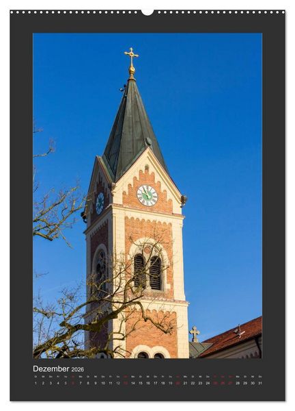 Produktbild: Kircht&uuml;rme im Landkreis F&uuml;rstenfeldbruck (hochwertiger Premium Wandkalender 2026 DIN A2 hoch), Kunstdruck in Hochglanz