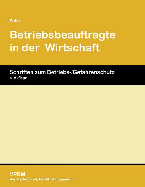 Produktbild: Betriebsbeauftragte in der Wirtschaft
