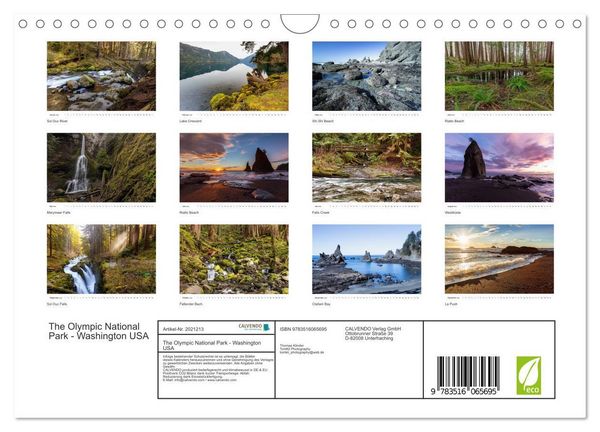 Produktbild: The Olympic National Park - Washington USA (Wandkalender 2026 DIN A4 quer), CALVENDO Monatskalender