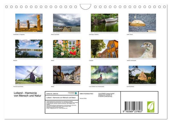 Produktbild: Lolland - Harmonie von Mensch und Natur (Wandkalender 2027 DIN A4 quer), CALVENDO Monatskalender