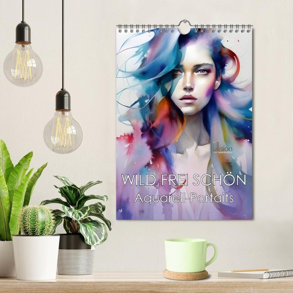 Produktbild: WILD FREI SCH&Ouml;N Aquarell-Portraits (Wandkalender 2026 DIN A4 hoch), CALVENDO Monatskalender