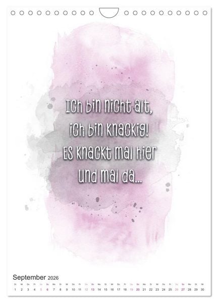Produktbild: Das Alter ist nur eine Zahl (Wandkalender 2026 DIN A4 hoch), CALVENDO Monatskalender