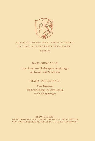 Produktbild: Entwicklung von Hochtemperaturlegierungen auf Kobalt- und Nickelbasis. &Uuml;ber Niobium, die Entwicklung und Anwendung von Nioblegierungen