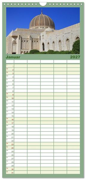 Produktbild: Familienplaner 2027 - Unterwegs im Weihrauchland Oman mit 5 Spalten (Wandkalender, 21 x 45 cm) CALVENDO
