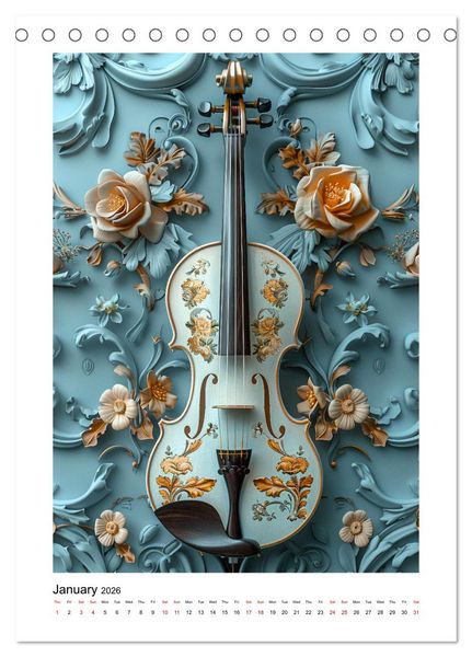 Produktbild: Violin Enjoyment (Desk Calendar 2026 DIN A5 portrait), CALVENDO 12 Month DeskCalendar