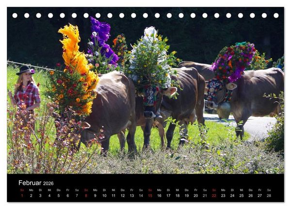 Produktbild: Almabtrieb in Tirol (Tischkalender 2026 DIN A5 quer), CALVENDO Monatskalender