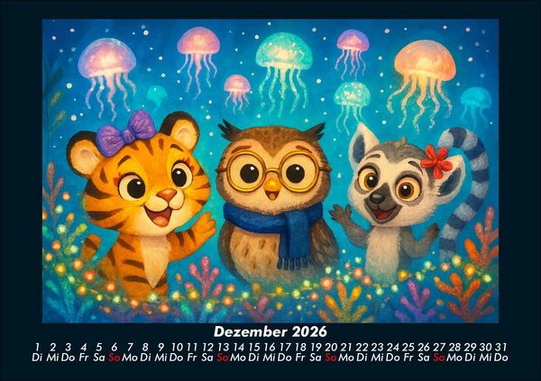 Produktbild: Tina, Ollie & Lulu - Unterwasserwelten 2026 Fotokalender DIN A5