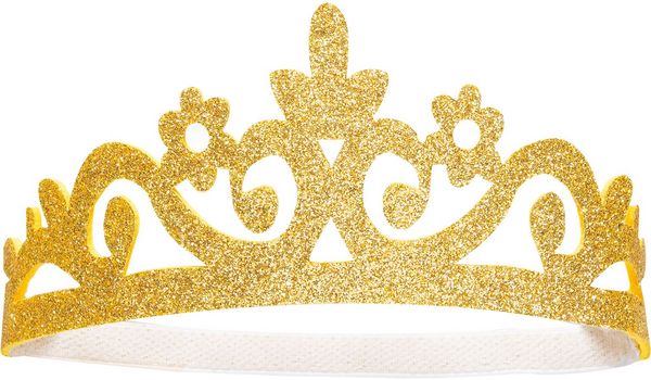 Produktbild: Puppen-Prinzessinnenkleid Kirschbl&uuml;te mit goldener Krone, Gr. 28-35 c