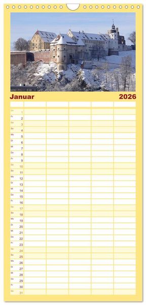 Produktbild: Familienplaner 2026 - S&uuml;ddeutschland im Fokus mit 5 Spalten (Wandkalender, 21 x 45 cm) CALVENDO