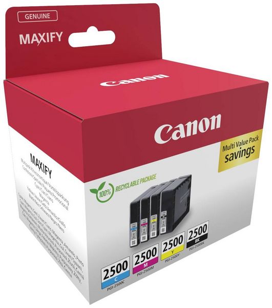 Produktbild: Canon Druckerpatrone PGI-2500 BK/C/M/Y Multipack Original Kombi-Pack Schwarz, Cyan, Magenta, Gelb 9290B006