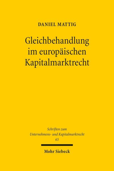 Produktbild: Gleichbehandlung im europ&auml;ischen Kapitalmarktrecht