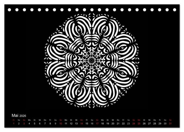 Produktbild: Entspannung und Ruhe durch Mandalas (Tischkalender 2026 DIN A5 quer), CALVENDO Monatskalender