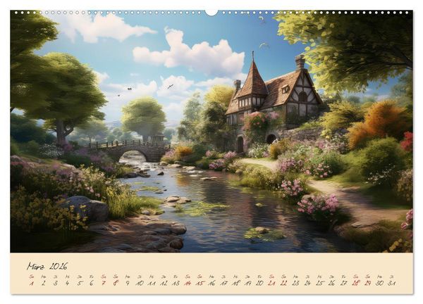 Produktbild: Jahreszeiten im Mittelalter (hochwertiger Premium Wandkalender 2026 DIN A2 quer), Kunstdruck in Hochglanz