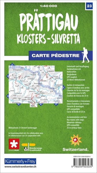 Produktbild: K&uuml;mmerly+Frey Wanderkarte 23 Pr&auml;ttigau 1:40.000