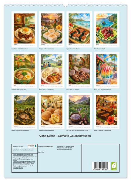 Produktbild: Aloha K&uuml;che - Gemalte Gaumenfreuden (hochwertiger Premium Wandkalender 2027 DIN A2 hoch), Kunstdruck in Hochglanz