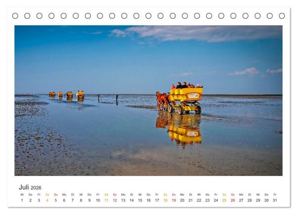 Produktbild: Niedersachsen - Meer, Heide, Harz (Tischkalender 2026 DIN A5 quer), CALVENDO Monatskalender