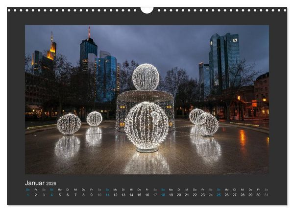 Produktbild: FRANKFURT - Nachtlichter 2026 (Wandkalender 2026 DIN A3 quer), CALVENDO Monatskalender