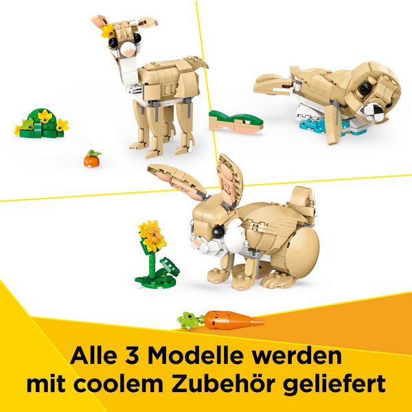 LEGO® Creator Häschen (31162); 3-in-1-Spielset; umbaubar in Lama oder Robbe