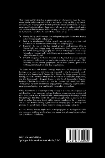 Produktbild: GIS and Remote Sensing Applications in Biogeography and Ecology