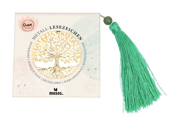 Chakra Lesezeichen Lebensbaum - Elastische Buchzeichen 2er Set Gold