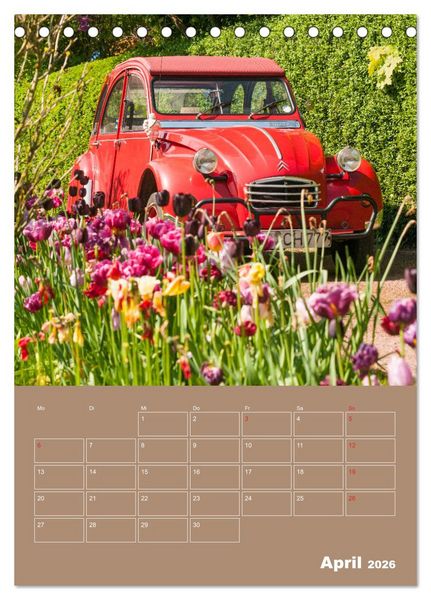 Produktbild: Citro&euml;n 2 CV &ndash; Flower Power (Tischkalender 2026 DIN A5 hoch), CALVENDO Monatskalender