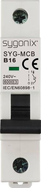 Produktbild: Sygonix SY-6440880 SYG-MCB 1P/B16/6KA Leitungsschutzschalter 1polig 16A 240 V/AC