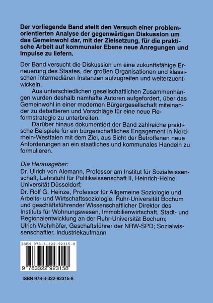 Produktbild: B&uuml;rgergesellschaft und Gemeinwohl