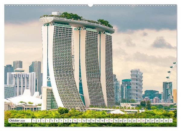 Produktbild: Singapur - faszinierende Stadt (hochwertiger Premium Wandkalender 2026 DIN A2 quer), Kunstdruck in Hochglanz