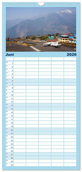 Produktbild: Familienplaner 2026 - Faszination Fliegerei mit 5 Spalten (Wandkalender, 21 x 45 cm) CALVENDO