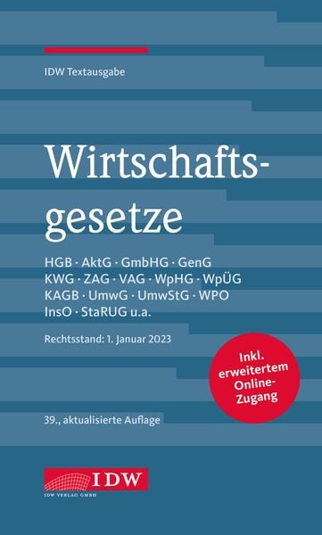 Wirtschaftsgesetze 2023, Set von , IDW Verlag GmbH, 978-3-8021-2766-3