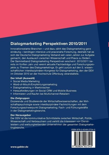 Produktbild: Dialogmarketing Perspektiven 2010/2011