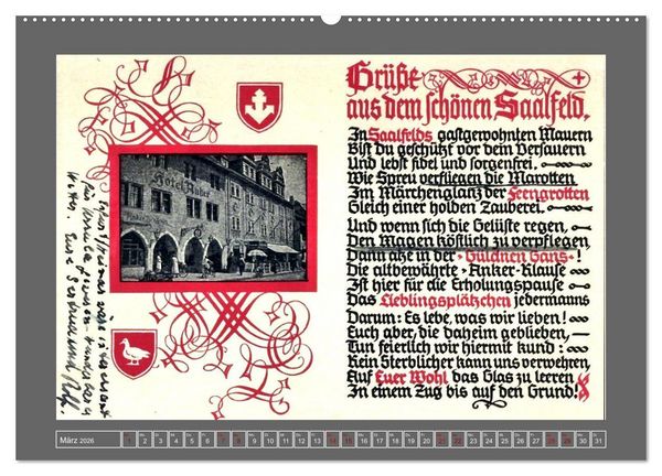 Produktbild: Gru&szlig; aus Saalfeld an der Saale (Wandkalender 2026 DIN A2 quer), CALVENDO Monatskalender