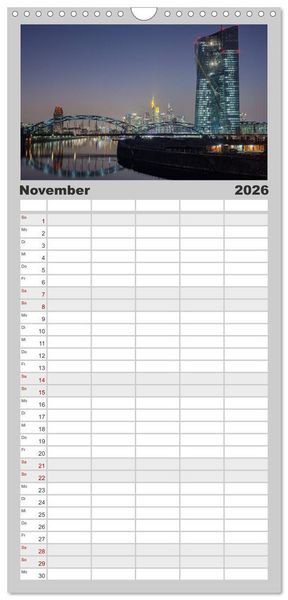 Produktbild: Familienplaner 2026 - Frankfurt am Main mit 5 Spalten (Wandkalender, 21 x 45 cm) CALVENDO