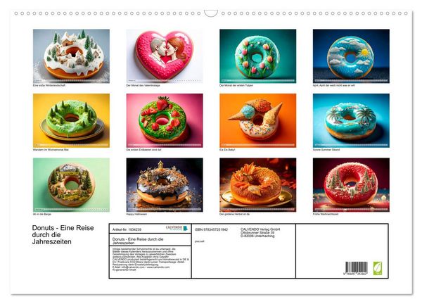 Produktbild: Donuts - Eine Reise durch die Jahreszeiten (Wandkalender 2026 DIN A2 quer), CALVENDO Monatskalender