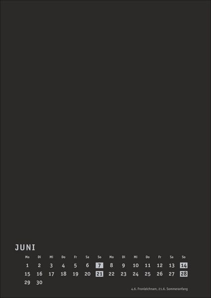 Produktbild: Premium-Bastelkalender schwarz A4 2026