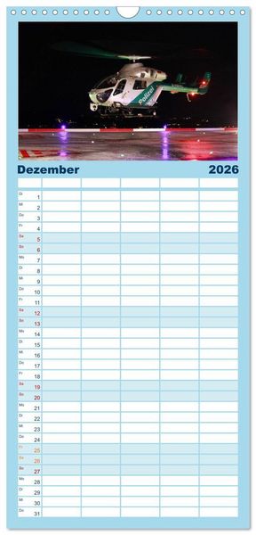 Produktbild: Familienplaner 2026 - Helikopter in der Luft mit 5 Spalten (Wandkalender, 21 x 45 cm) CALVENDO