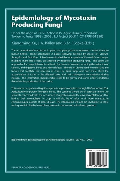 Produktbild: Epidemiology of Mycotoxin Producing Fungi
