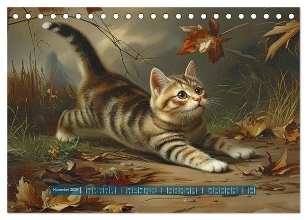 Produktbild: Nostalgische Samtpfoten (Tischkalender 2026 DIN A5 quer), CALVENDO Monatskalender