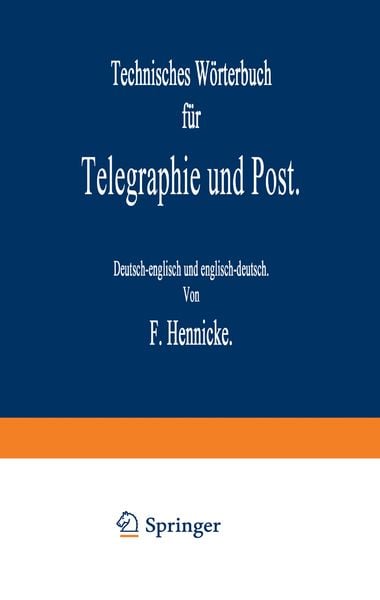 Produktbild: Technisches W&ouml;rterbuch f&uuml;r Telegraphie und Post