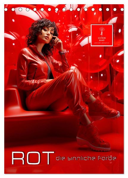 Produktbild: Rot, die sinnliche Farbe (Tischkalender 2026 DIN A5 hoch), CALVENDO Monatskalender