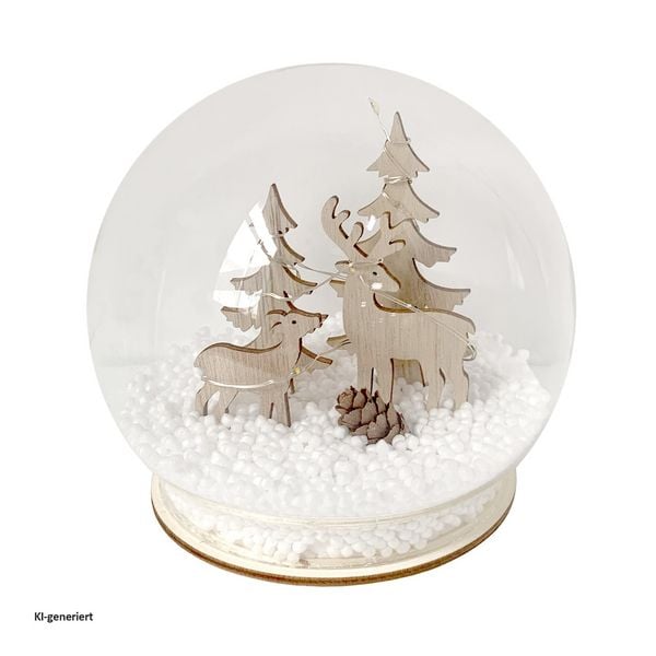 Produktbild: HTI-Living Beleuchtete Schneekugel mit Rehen Beleuchtete Schneekugel mit Rehen