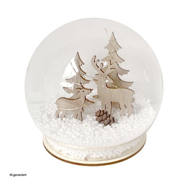 Produktbild: HTI-Living Schneekugel Rehe mit LED-Beleuchtung Schneekugel Rehe mit LED-Beleuchtung