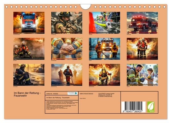 Produktbild: Im Bann der Rettung - Feuerwehr (Wandkalender 2026 DIN A4 quer), CALVENDO Monatskalender