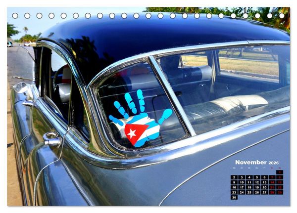 Produktbild: Bunte V&ouml;gel - Originelle Oldtimer in Havanna (Tischkalender 2026 DIN A5 quer), CALVENDO Monatskalender