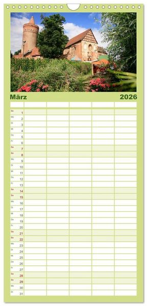Produktbild: Familienplaner 2026 - Burgen in Deutschland mit 5 Spalten (Wandkalender, 21 x 45 cm) CALVENDO