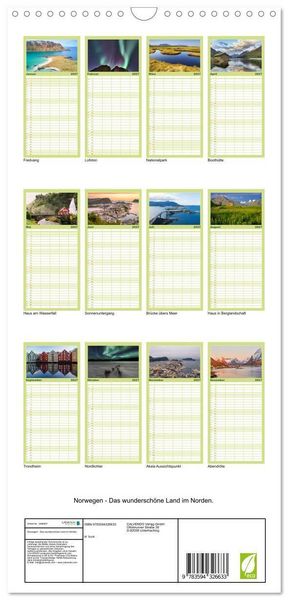 Produktbild: Familienplaner 2027 - Norwegen - Das wundersch&ouml;ne Land im Norden. mit 5 Spalten (Wandkalender, 21 x 45 cm) CALVENDO