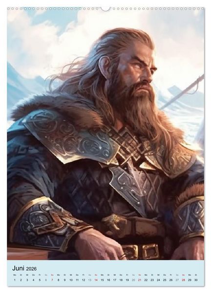 Produktbild: Fantasy Krieger. B&auml;renk&auml;mpfer aus dem Norden (hochwertiger Premium Wandkalender 2026 DIN A2 hoch), Kunstdruck in Hochglanz